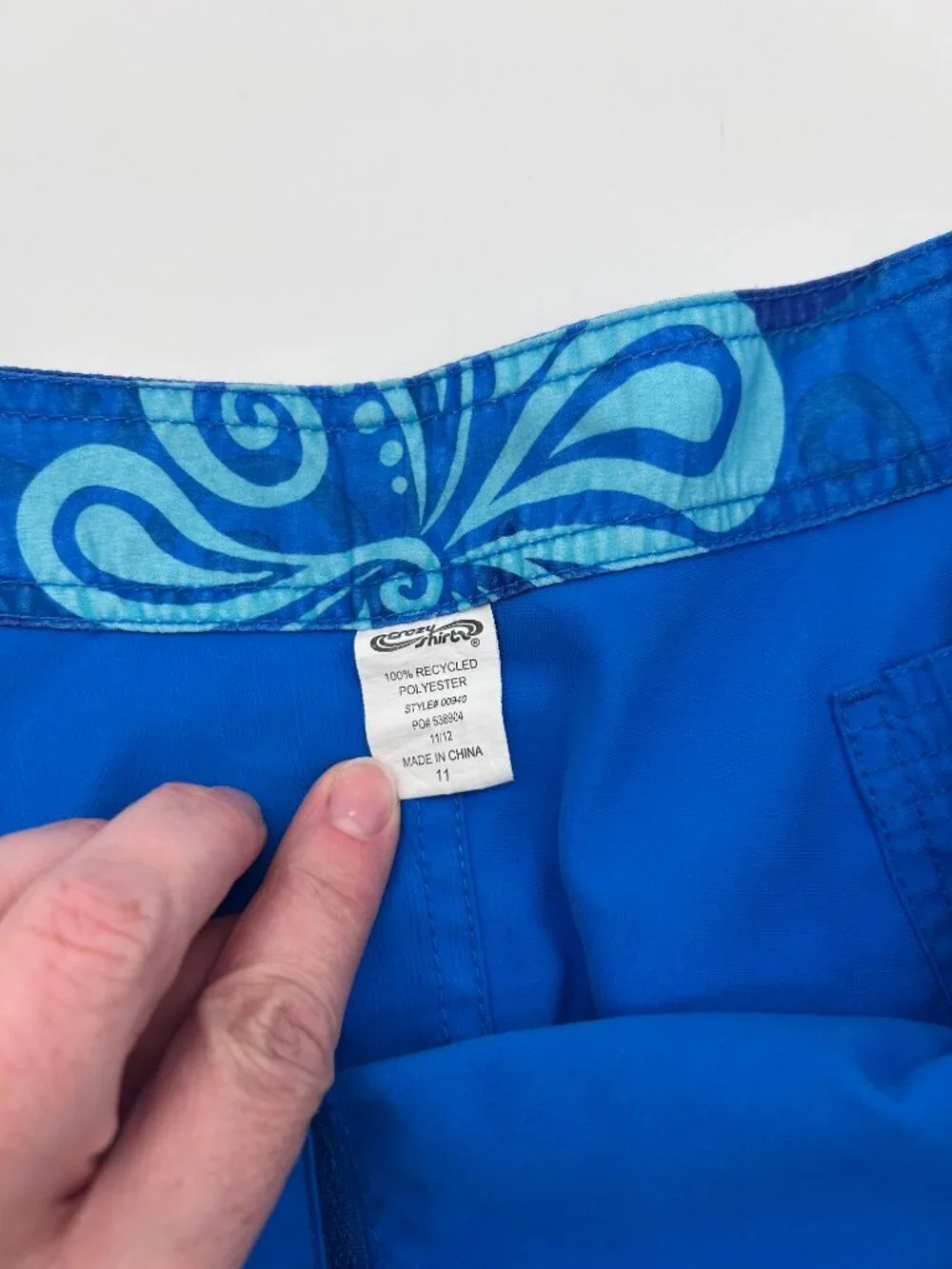 Crazy Shirts Hawaii Womens Size 11 Blue Reversible Board Short